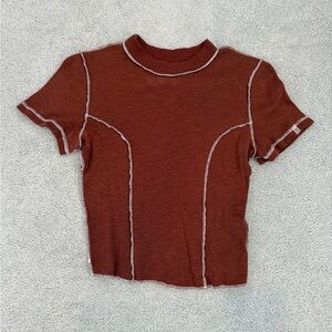 Urban Outfitters Women's Rust Short Sleeve Top
